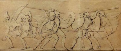 Combat entre Grecs et Troyens, étude pour relief - Ferdinand Pettrich